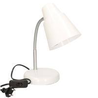 Witte bureaulamp/tafellamp 14 x 14 x 34 cm - thumbnail