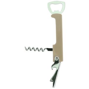 Excellent Houseware flesopener/kurkentrekker - kelnersmes - beige - 12 cm