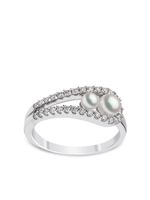 Yoko London bague en or blanc 18ct ornée de perles d'Akoya et diamants - Argent