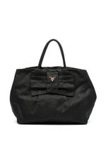 Prada Pre-Owned 1990s logo-lettering bow-detail handbag - Noir