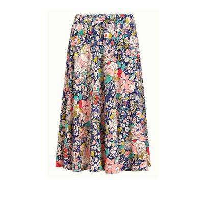 King Louie gebloemde midi rok Capitola blauw/multi