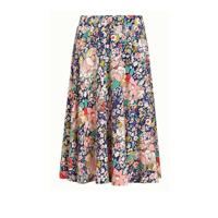 King Louie gebloemde midi rok Capitola blauw/multi