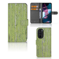 Motorola Edge 30 Pro Book Style Case Green Wood - thumbnail