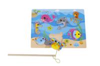 Toys Amsterdam hengelspel zeedieren junior 30 cm hout blauw 9 delig