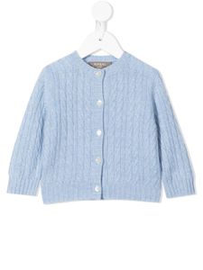 N.PEAL KIDS cardigan en maille torsadée - Bleu