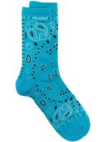 Alanui chaussettes à motif bandana - Bleu