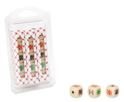 Dal Negro pokerdobbelsteenset 1,8 cm beige 15 stuks