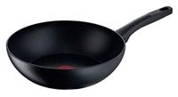 Tefal G28119 Black Stone Wokpan 28 cm, Mineralia + anti-aanbaklaag, veilig, thermosignaal, geschikt voor inductie, gezond koken, steen-effect, zwart, aluminium