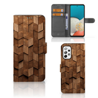 Book Style Case voor Samsung Galaxy A73 5G Wooden Cubes