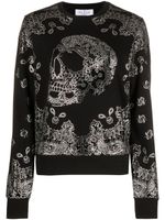 Philipp Plein sweat en coton mélangé à motif tête de mort - Noir - thumbnail