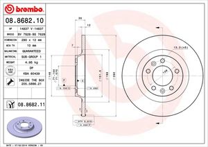 Remschijf BREMBO, Remschijftype: Massief, u.a. für Peugeot, Citroën