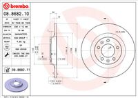 Remschijf BREMBO, Remschijftype: Massief, u.a. für Peugeot, Citroën - thumbnail