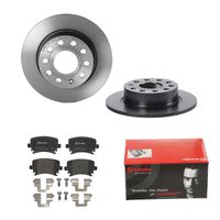 Remmenset, remschijf BREMBO, Remschijftype: Massief, Inbouwplaats: Achteras, u.a. für VW, Skoda, Audi, Seat