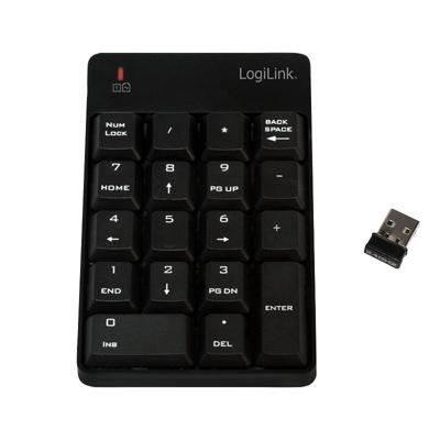 LogiLink ID0120 numeriek toetsenbord Laptop RF Draadloos Zwart LogiLink ID0120 numeriek toetsenbord Laptop RF Draadloos Zwart