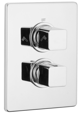 Pure Design Inbouwthermostaat met 2 uitgangen vierkant