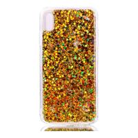 Shop4 - iPhone Xs Max Hoesje - Zachte Back Case Glitters Goud