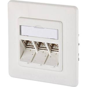 Metz Connect 130B12D31002-E Netwerkdoos Inbouw (in muur) Inzet met centraalstuk en frame CAT 6A 3 poorten Zuiver wit