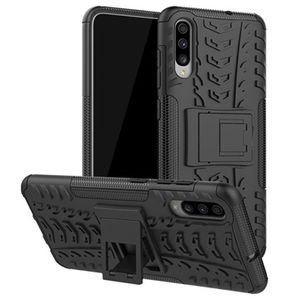 Antislip Samsung Galaxy A70 Hybrid Case met Standaard - Zwart