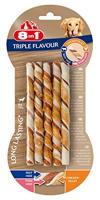 8in1 Triple Flavour Twisted Sticks - lekkere kauwstangen met kipfilet, varkens- en runderhuid, 10 stuks