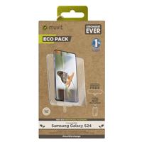 Muvit for Change Beschermhoes compatibel met Samsung Galaxy S24, beschermfolie van gehard glas, plat