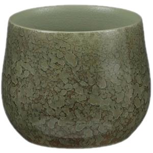 Mica Decorations - Plantenpot - Terracotta - groen - 16 x 13 cm