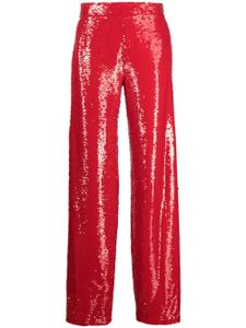 Genny pantalon droit à sequins - Rouge