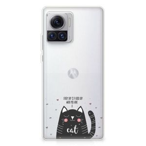 Motorola Moto X30 Pro Telefoonhoesje met Naam Cat Good Day