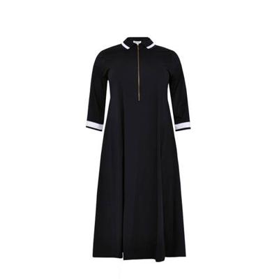Yoek jurk met contrastbies zwart