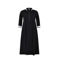 Yoek jurk met contrastbies zwart