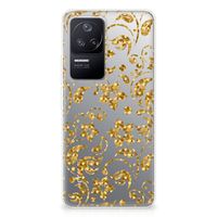 Xiaomi Poco F4 TPU Case Gouden Bloemen - thumbnail