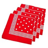 Trendoz Boeren zakdoek - 8x stuks - rood - met stippen - 55 x 55 cm - cowboys - farmers - stof