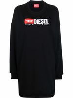 Diesel robe-sweat à logo brodé - Noir