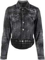 DSQUARED2 veste en jean à effet usé - Noir