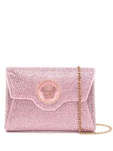 Versace pochette à motif La Medusa en cristal - Rose