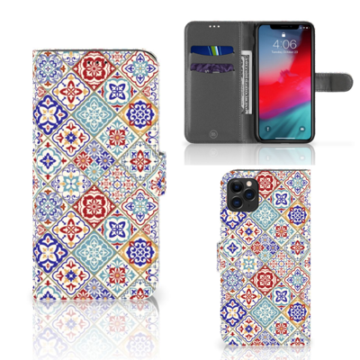 Apple iPhone 11 Pro Max Bookcase Tiles Color Apple iPhone 11 Pro Max Bookcase Tiles Color