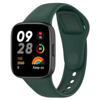 By Qubix - Siliconen bandje - Donkergroen - Compatible met Xiaomi Redmi Watch 3 - Compatible Xiaomi bandje