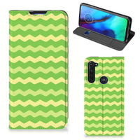 Motorola Moto G Pro Hoesje met Magneet Waves Green - thumbnail