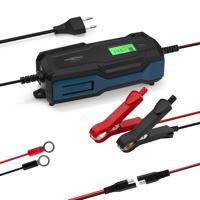 ANSMANN Caricabatterie intelligente a 10 fasi 6V 12V / 6A con display LCD per batterie al piombo-acido, piombo-gel e piombo-pile, nonché batterie LiFePo4 a 12V per auto, moto e furgoni