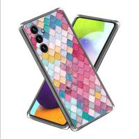 Samsung Galaxy A35 Stijlvolle Ultradunne TPU Hoesje - Regenboog Ruit - thumbnail