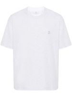 Brunello Cucinelli t-shirt en coton à logo brodé - Gris