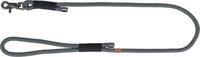 TRIXIE Soft Rope 1984001 Hondenriem, M-L 1,0 m/10 mm, zwart/grijs, robuuste lange hondenriem van touw met Trigger Snap Hook, voor middelgrote honden, zacht en rond materiaal met polsband