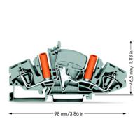 WAGO 282-841 Doorgangsklem 8 mm Spanveer Toewijzing: L Grijs 20 stuk(s)