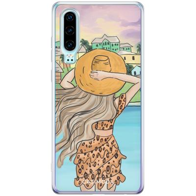 Huawei P30 siliconen hoesje - Sunset girl Huawei P30 siliconen hoesje - Sunset girl