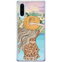Huawei P30 siliconen hoesje - Sunset girl