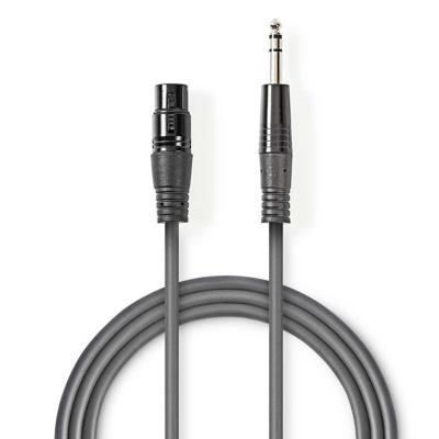 Nedis COTH15110GY15 Gebalanceerde Xlr-audiokabel Xlr 3-pins Female - 6,35 Mm Male 1,5 M Grijs Nedis COTH15110GY15 Gebalanceerde Xlr-audiokabel Xlr 3-pins Female - 6,35 Mm Male 1,5 M Grijs