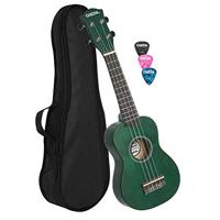 Soprano Ukulele Linden Green (incl. Bag unpadded, 3 Picks)