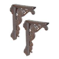 A PAIR OF CAST IRON WALL BRACKETS - thumbnail