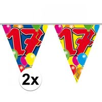 2x Leeftijd versiering vlaggenlijnen 17 jaar 10 meter - thumbnail