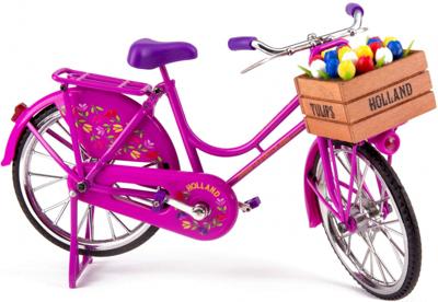 Matix miniatuurfiets Old Dutch 30 x 16 cm metaal roze/paars