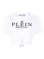 Philipp Plein t-shirt crop à logo brodé - Blanc